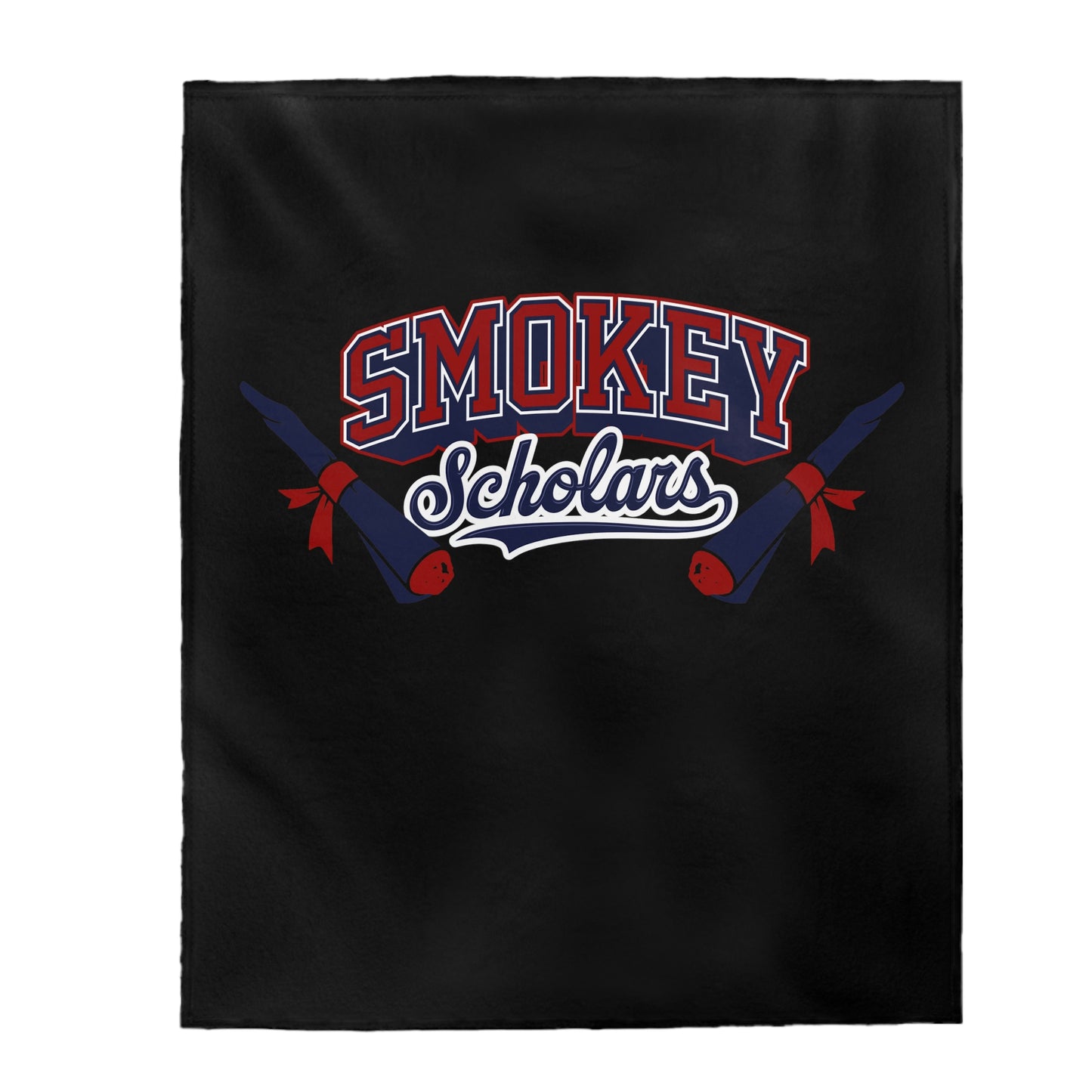 Smokey Scholars Sticky Certificates Velveteen Plush Blanket - Smokey Scholars